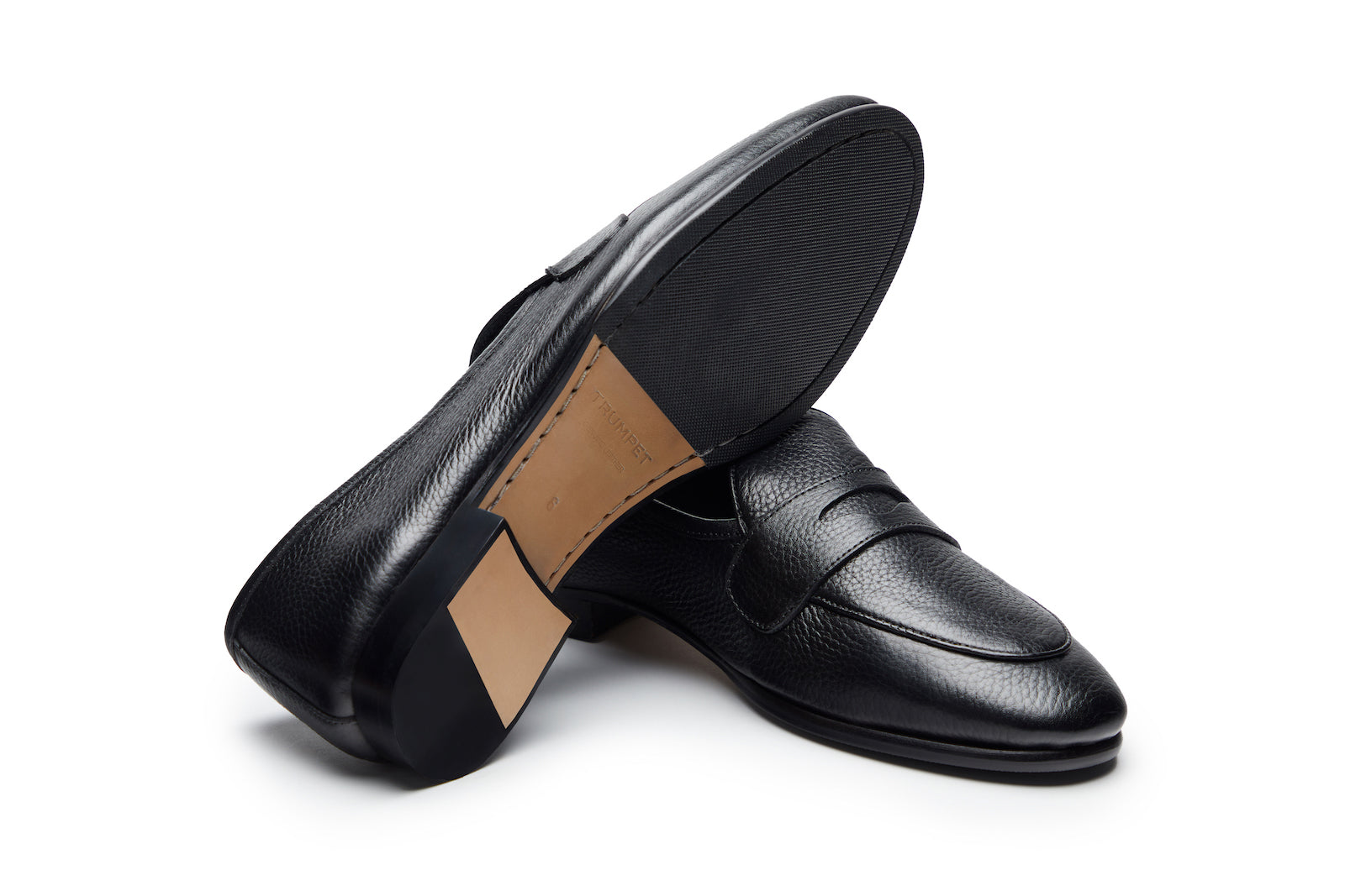 Belgian Loafers With Penny Saddle In Black
